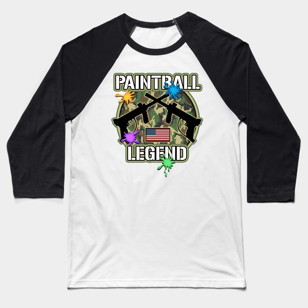 Paintball Legend Baseball T-Shirt by RadStar